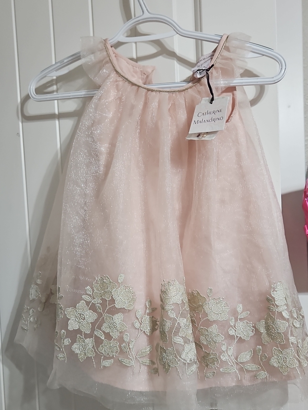 Catherine Malandrino Pink Flower-Embroidered Girls Dress